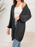 Dropped Shoulder Open Front Longline Cardigan