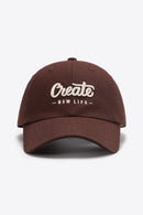 CREATE NEW LIFE Adjustable Cotton Baseball Cap