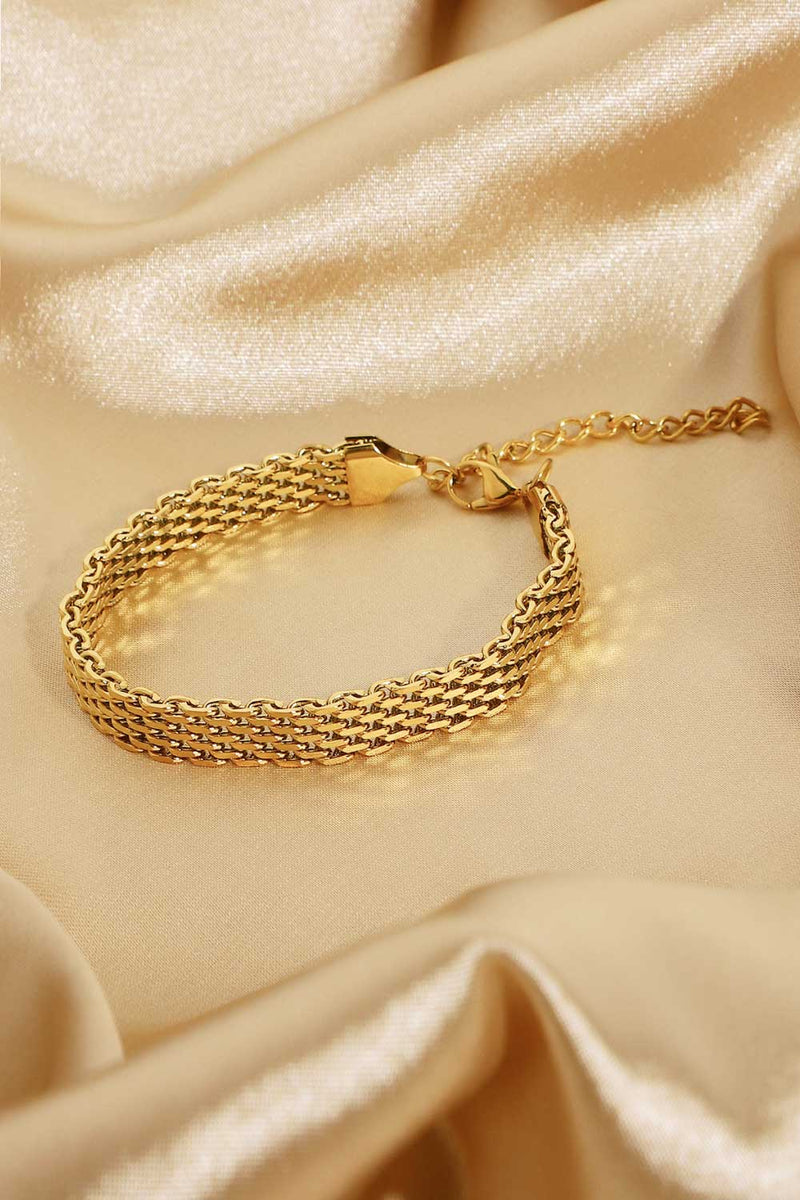 18K Gold-Plated Wide Chain Bracelet