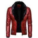 Men's Punk Style  PU Leather Fur Collar Jacket