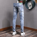 Men's American's Street Style Retro Light Blue Jeans