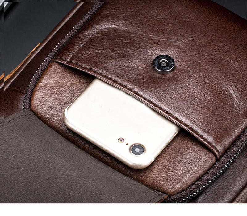 BULLCAPTAIN Men's Leather Shoulder Bag