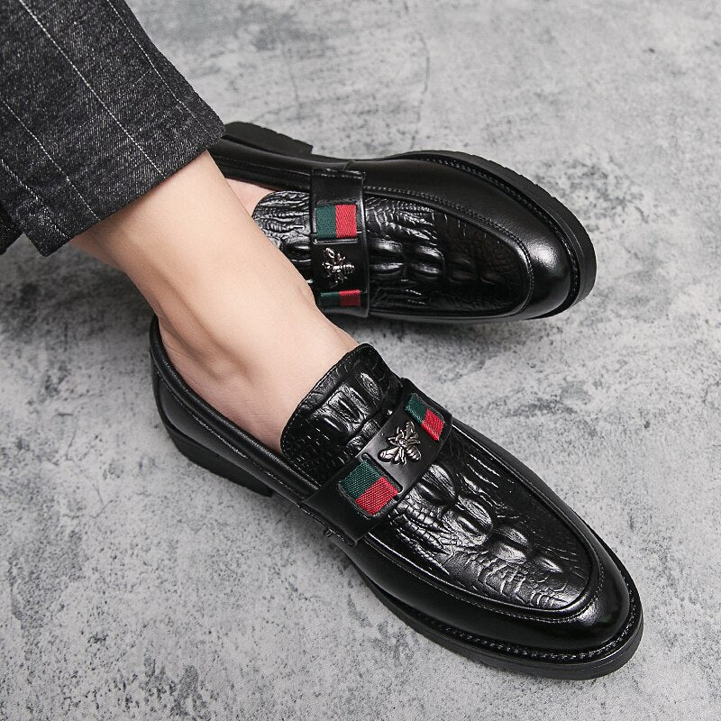 Men's Genuine Cowhide Leather Wedding Loafers