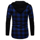 VAC Men's Casual Slim Fit Flannel Hooded Shirt