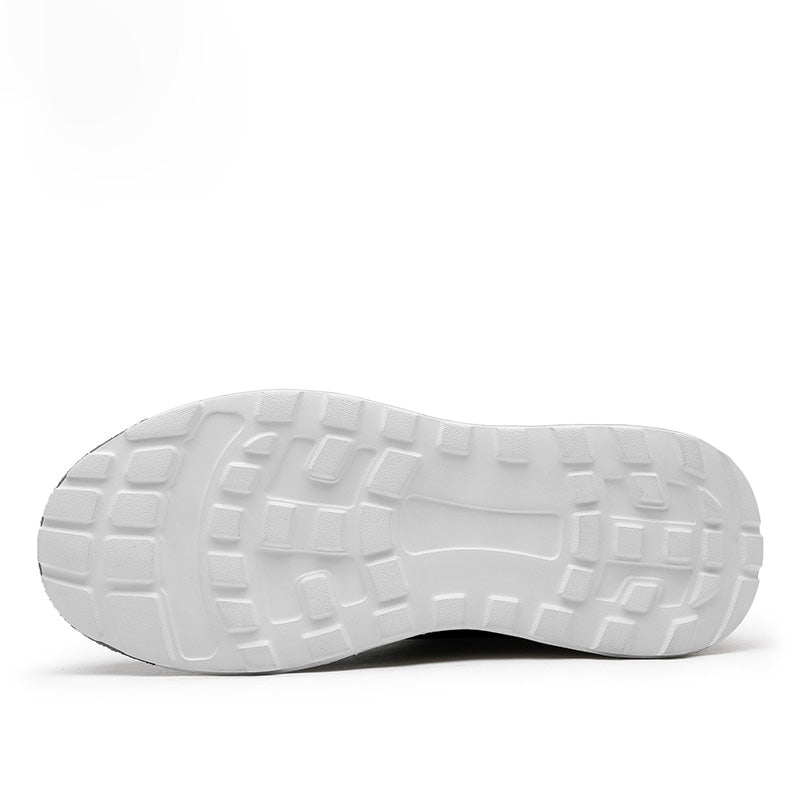 DESAI Men's Thick Sole Genuine Leather Lace Up Sneakers