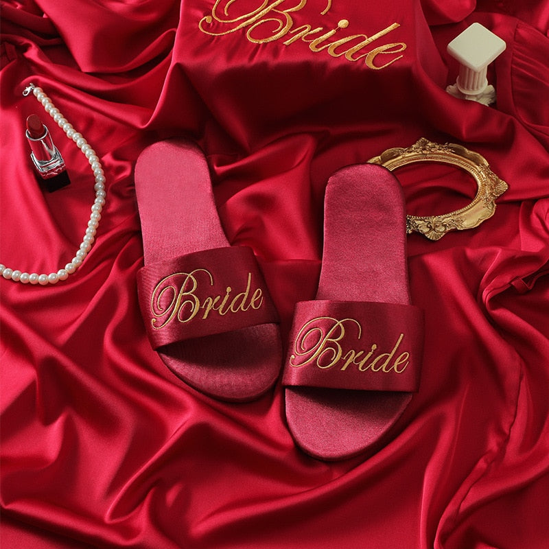 Women's Satin Wedding Bride Slippers