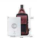 BULLCAPTAIN Men's Cowhide Leather Patchwork Chest Bag