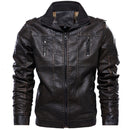 Men's Retro Fleece Interior PU Leather Jacket