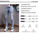 Men's American's Street Style Retro Light Blue Jeans