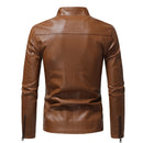 Men's Fashionista Slim Stand-Up Collar Faux Leather Jacket