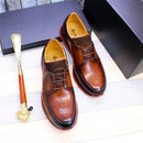 BREX Men's Lace-up Leather Non-Slip Sneakers