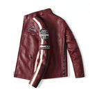 Men's Vintage Motorcycle Embroidered Faux Leather Jacket