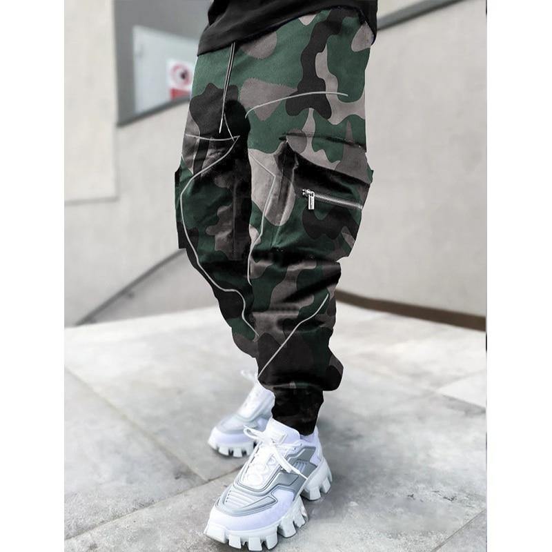 Bandana Printed Men's Streetwear Cargo Sweatpants - AM APPAREL