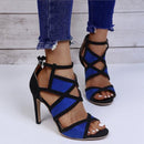 Chill Night Cross Strap High Heel Sandals - AM APPAREL