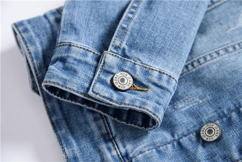 Classic Style Men's Vintage Blue Light Weight Denim Jacket - AM APPAREL