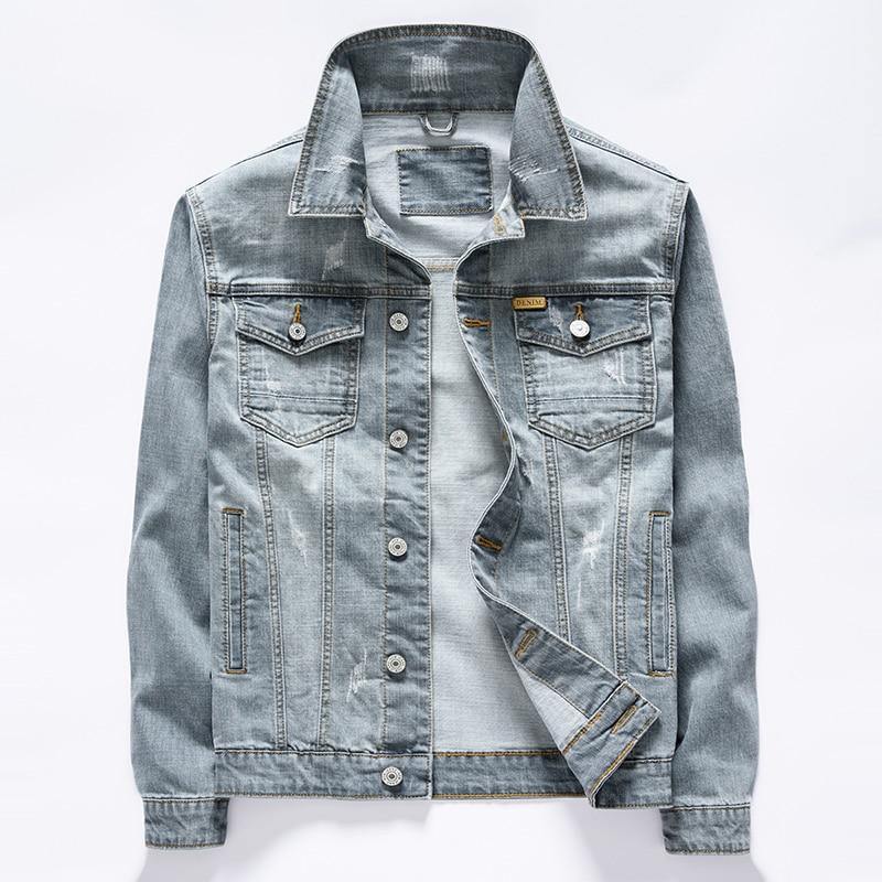 Classic Style Men's Vintage Blue Light Weight Denim Jacket - AM APPAREL