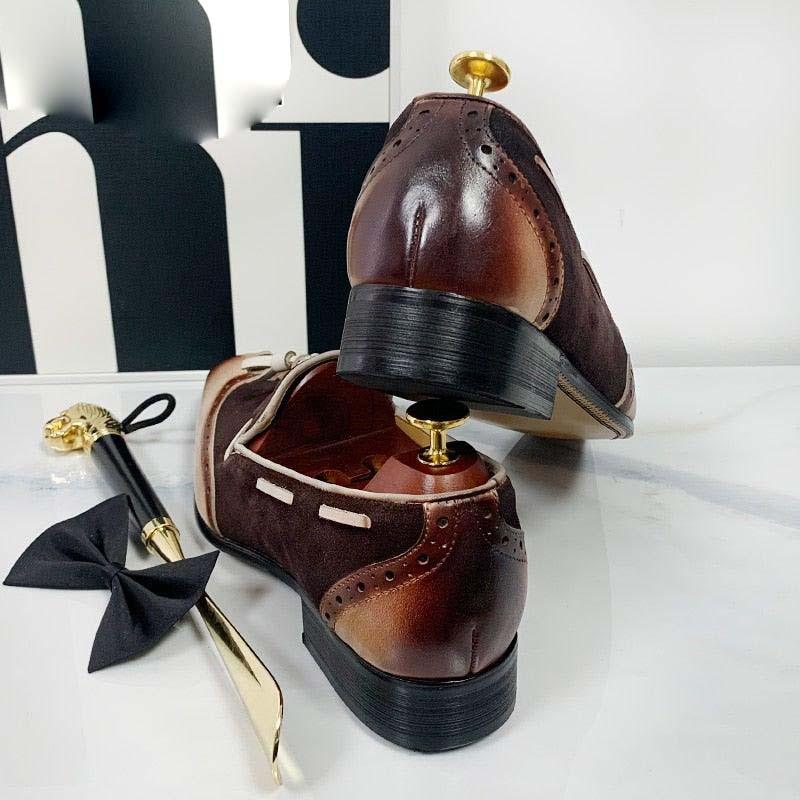 DAO Men's Italian Style Mixed Color Leather Loafers - AM APPAREL