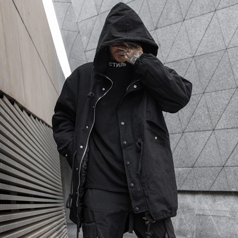 DARKY Men's Winter Drawstring Windbreaker Coat - AM APPAREL