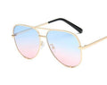 Fashion Gradient Metal Frame Unisex Sunglasses - AM APPAREL