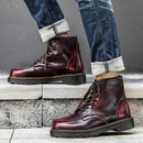 GEN Men's Platform Faux Leather Lace Up Boots - AM APPAREL