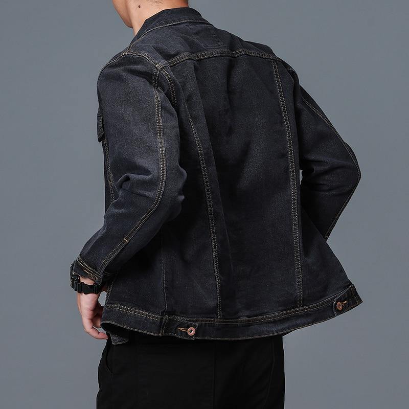 Men's Casual Bomber Vintage Denim Jacket - AM APPAREL