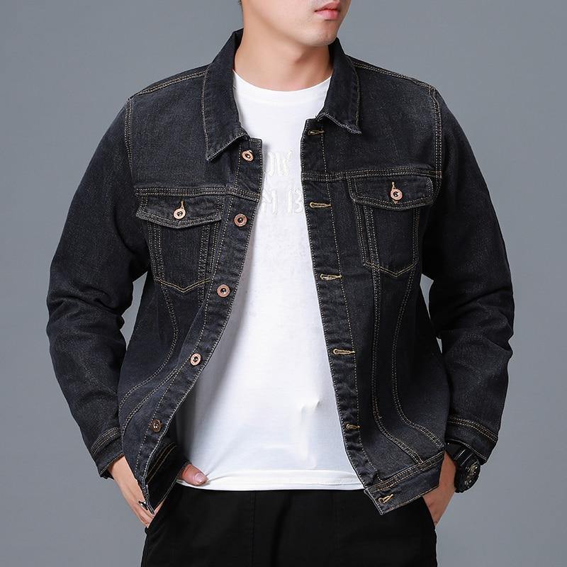 Men's Casual Bomber Vintage Denim Jacket - AM APPAREL