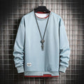 Men's Casual Plain Color O-Neck Light Sweatshirt - AM APPAREL
