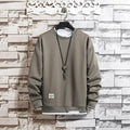 Men's Casual Solid Color O-neck Sweatshirt - AM APPAREL