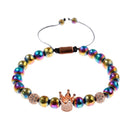 Men's Crown Zircon Pave Weaving Bracelet - AM APPAREL