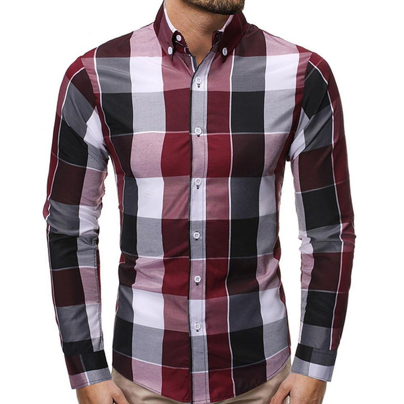 Men's Daily Plaid Designed Light Weight Shirt - AM APPAREL