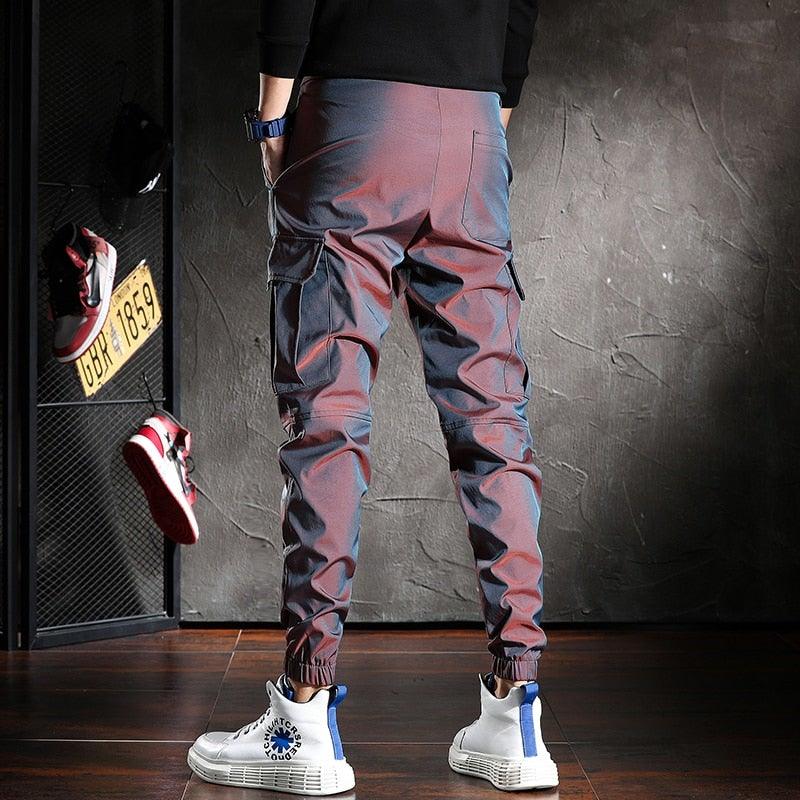 Men's Designer Color Reflective Cargo Pants - AM APPAREL