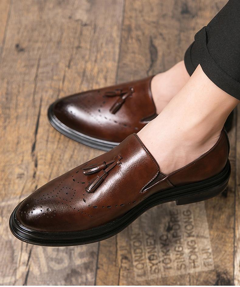 Men's Formal Faux Leather Oxford Shoes - AM APPAREL