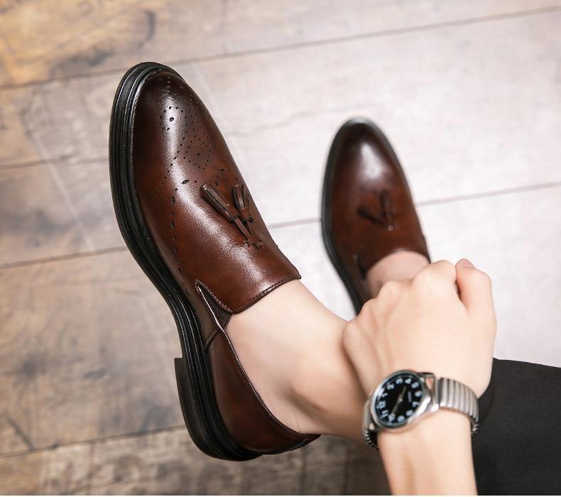 Men's Formal Faux Leather Oxford Shoes - AM APPAREL