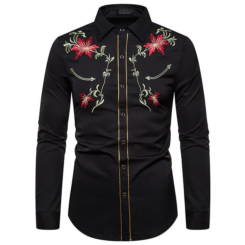 Men's Geometric Floral Daily Business Shirt - AM APPAREL