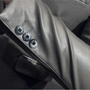 Men's Kpop Style Slim Fit Faux LeatherJacket - AM APPAREL