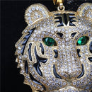 Men's Large Tiger Head Pendant Iced Out Necklace - AM APPAREL