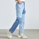 Men's Loose Fit Stitching Patchwork Jeans - AM APPAREL
