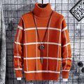 Men's Plaid Tutleneck Sweatshirt - AM APPAREL