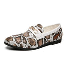 Men's Serpant Pattern PU Leather Driving Loafers - AM APPAREL