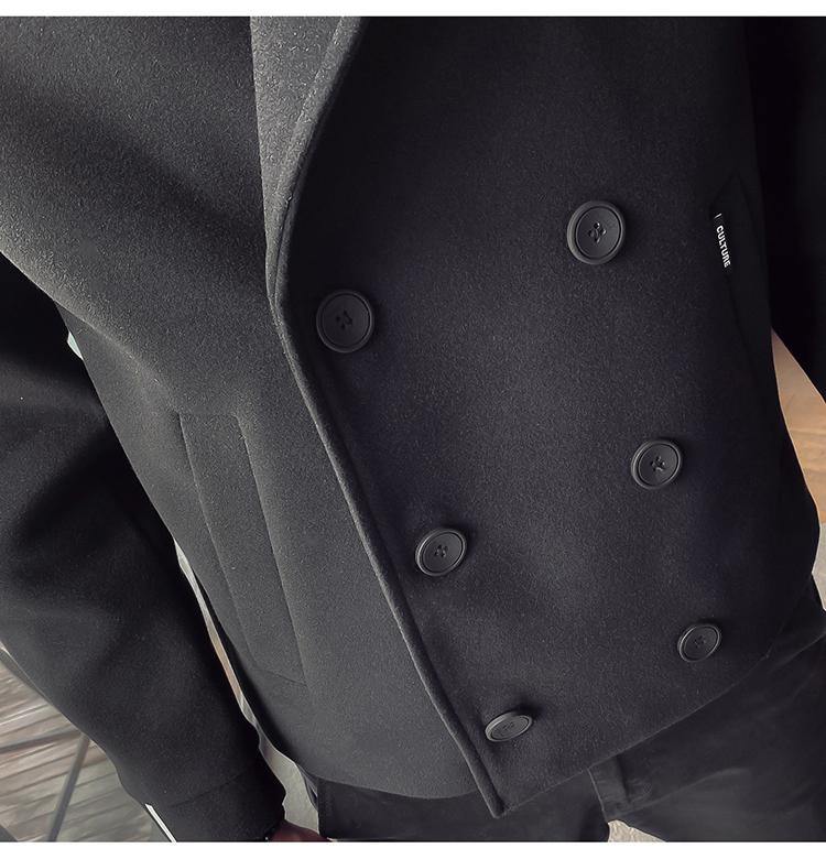 Men's Solid Colored Casual Wool Jacket - AM APPAREL