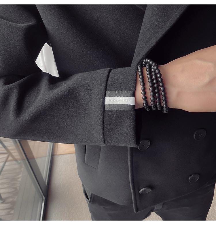 Men's Solid Colored Casual Wool Jacket - AM APPAREL