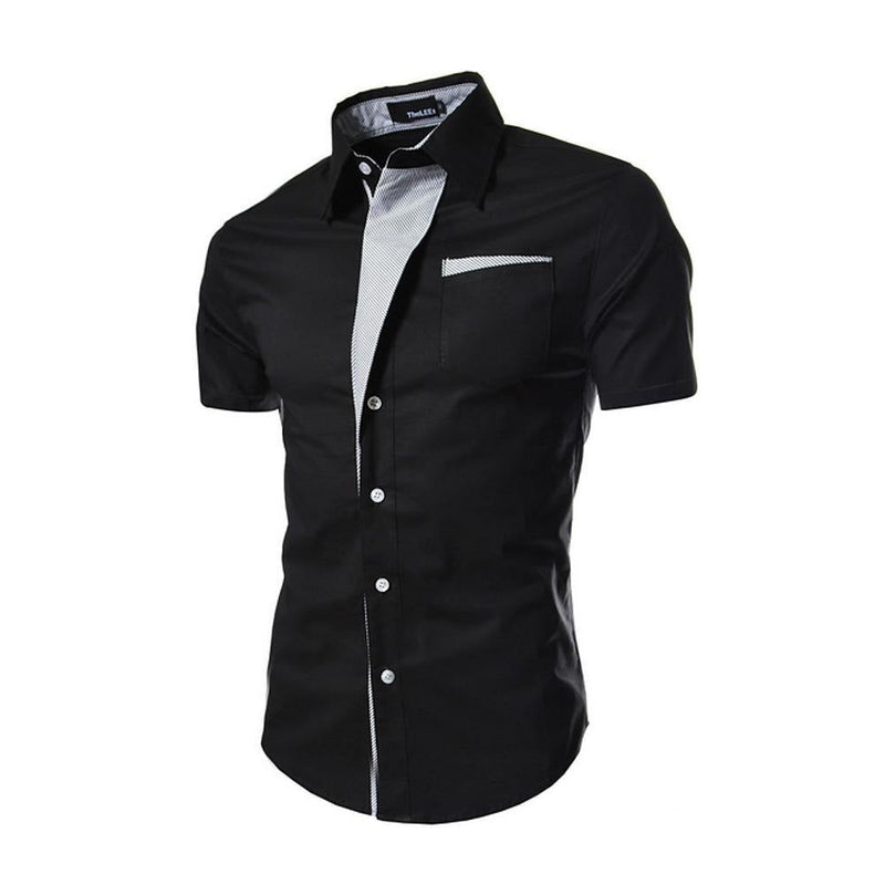 Men's Solid Colored Summer Short Sleeve Shirt - AM APPAREL