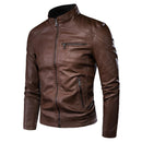 Men's Spring Causal Vintage Leather Jacket - AM APPAREL