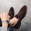 Men's Vintage Tassels Leather Loafers - AM APPAREL