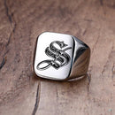 Men's Vnox Retro Initials Signet Ring - AM APPAREL