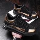 Unisex Sport Style Patent Leather Sneakers - AM APPAREL