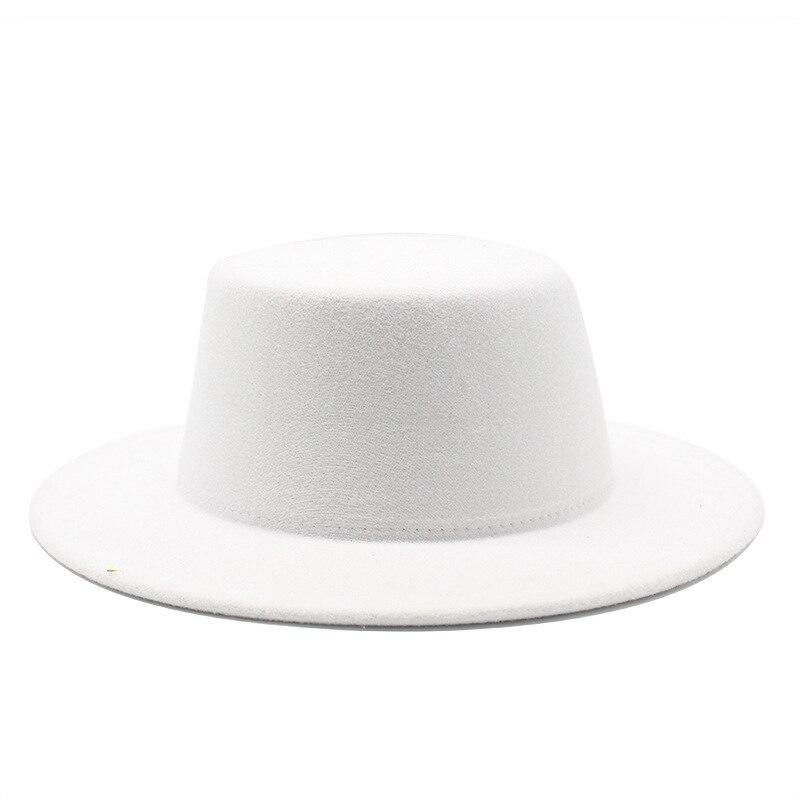 Unisex Woolen Flat Top Fedora Hat - AM APPAREL