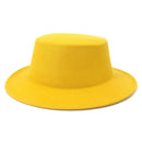 Unisex Woolen Flat Top Fedora Hat - AM APPAREL