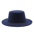 Unisex Woolen Flat Top Fedora Hat - AM APPAREL