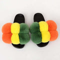 Women's Bubbly Faux Fur Slides - Mixed Colors - AM APPAREL